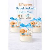 Larina Hediyelik Hediyelik Erkek İkiz Bebek Kokulu Mum Hediyelik –Kişiye Özel, Doğum & Mevlüt, Baby Shower – Etiketli + Şeffaf Kutu - 20 Adet