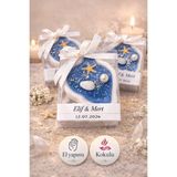 Larina Hediyelik Kişiye Özel Kokulu Mum Hediyelik – El Yapımı Deniz Temalı Premium Düğün & Baby Shower Konsepti - Lacivert - 40 Adet