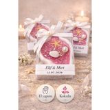 Larina Hediyelik Kişiye Özel Kokulu Mum Hediyelik – El Yapımı Deniz Temalı Premium Düğün & Baby Shower Konsepti - Pembe - 20 Adet