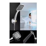 LarinHome Siyah Kare Banyo Duş Seti Hortum Mafsal Ve Başlık Set