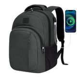 LARIPOP Seyahat Laptop Sırt Çantası,USB Şarj Portlu Erkekler Kadınlar için 15.6 inç İş Dizüstü Sırt Çantası,Laptopack Weekender, Koyu Gri, Geleneksel