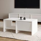 Laris Kapaklı Orta Sehpa – 90 Cm Modern Tasarım Beyaz