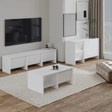 Laris Üçlü Set – Tv Sehpası, Konsol Ve Orta Sehpa İle Modern Yaşam Alanları İçin Takım Beyaz