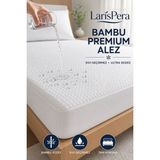 Larispera Bambu Premium Sıvı Geçirmez Alez Ultra Sessiz Yatak Koruyucu Tam Kenar Lastikli - 100 x 200 x 30 cm - Beyaz