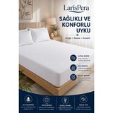 Larispera Bambu Premium Sıvı Geçirmez Alez Ultra Sessiz Yatak Koruyucu Tam Kenar Lastikli - 160 x 200 x 30 cm - Beyaz