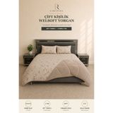 Larispera Çift Kişilik Çift Taraflı 195 x 215 cm Lüx Welsoft Yorgan 2 Adet 50 x 70 cm yastık kılıfı -Uyku Seti