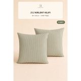 Larispera Çizgili Kırlent Kılıfı 2’li Set 40x40 cm Gizli Fermuarlı 8 Renk Seçeneği Dekoratif Koltuk-Kanepe-Yatak Yastık Kılıfı