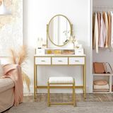 Larissa Design Makyaj Masası Puf ve Ayna