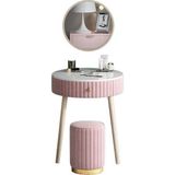 Larissa Design Makyaj Masası ve Puf (Ayna Hariç) - Pembe