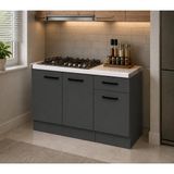 Lark Mutfak 3 Kapaklı 1 Çekmeceli Mutfak Alt Modül 100 cm - Çok Amaçlı Dolap -Beyaz Laminat Tezgah Dahil