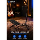 Larkin GS10 Kilitli Saz Bağlama Gitar Standı ve GS77 Ayarlanabilir Gitar Ayaklığı (İKİLİ SET)