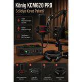 Larkin König KCM620 PRO Stüdyo Kayıt Paketi USB Ses Kartı Mikrofon Standı ve XLR Kablo