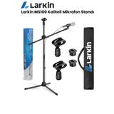 Larkin MS100 Üst Kalite Demir Mikrofon Standı Sehpası Ayaklığı (Taşıma Çantası ve Tutacak Hediye)