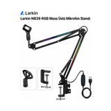 Larkin NB39 RGB Demir Masa Üstü Yayıncı Mikrofon Standı (SİYAH-RGB) (35x35CM)