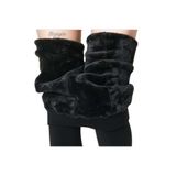 LaRosa Lingerie Kadın Termal Peluş Tayt, Siyah, L/XL Beden