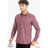 Laroucci Erkek Sim Fit Poplin Likrali Kareli Hediye Kutulu Gömlek - 03R-Bordo - 2XL