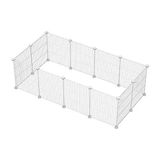 Larskas 12 Panel Beyaz Metal Kedi Köpek Kuş Evi Oyun Parkı