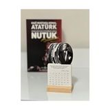 Larskas 2026 Atatürk Takvimi Ahşap Ayaklı Atatürk Temalı Mini Özel Tasarım Takvim, Atatürk 2026 Takvim - 41 Delft Blue