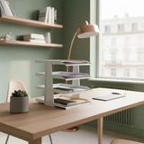 Larskas 4 Katlı Metal Dosya Rafı, Masa Üstü Ofis Organizer, Beyaz - 41 Delft Blue