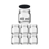 Larskas Afracam 40 ml Farklı Boyutlarda Kavanoz 40 cc Konserve Metal Kapaklı Cam Kavanoz 6 Adet (Şeffaf, 40 Cc)