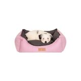 Larskas Çift Taraflı Orta Irk-Büyük Irk Köpek Yatağı-Jumbo Köpek Yatağı-Yıkanabilir-Fermuarlı (Pembe/gri, Large)