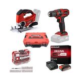 Larskas Einhell Tc-Cd 18/35 Li + Te-Js 18/80 Li Akülü Vidalama ve Dekupaj Testere Seti (2,5 Ah Akü ve Şarj Cihazı, 32 Parça Uç Seti ve Çanta Dahildir)