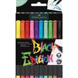 Larskas Faber-Castell Black Edition Keçeli Kalem Fırça Uç 10’lu, Parlak Renkler, Yazım ve Boyama Için Uygun, Yumuşak ve Esnek Uç - 41 Delft Blue
