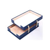 Larskas Ikili Katlanabilir Deri Evrak Rafı Mavi - 41 Delft Blue