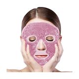 Larskas Jel Boncuklarla Sıcak ve Soğuk Yüz Maskesi, Esnek Tam Yüz Jel Buz Pedi, Migren Rahatlatma, Şişmiş Yüz, Kabarık Gözler ve Rahatlama Için Yeniden Kullanılabilir Spa Sıkıştırma Yüz Paketi, Pembe