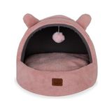 Larskas Jungolica Tom Kedi Yatağı Pembe 40X50 Cm, Ultra Yumuşak Peluş, Çıkarılabilir Çift Taraflı Minder, Üstü Kapalı Tasarım, Nefes Alabilen Kumaş, Kaydırmaz Taban, Konforlu Kedi Evi