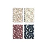 Larskas Mini Çiçekler Tasarım 4'lü Defter Seti - A5 Boyut, Çizgisiz, Tel Spiralli - Günlük, Ajanda, Okul ve Anı Defteri - 41 Delft Blue