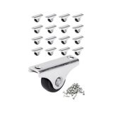 Larskas Mini Sabit Mobilya Tekerlekleri, Siyah, 4cm x 2.2cm, 15 kg Taşıma Kapasitesi, 19MM Makara Çapı, Sehpa ve Komidin Için, Vidalar Dahil, 16 Adet