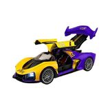 Larskas Oyuncak 1:24 Ölçek Diecast Metal Laker.s Spor Araba – Işıklı Sesli Buharlı Çek Bırak Model Araç (Kapıları Açılır) (Mor)