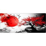 Larskas Porge Gaming Mouse Pad 80X30 Mouse Pad Xxl Büyük Oyuncu Ofis Mause Pad Mousepad (Red Tree, 80X30 Cm) - Ahşap