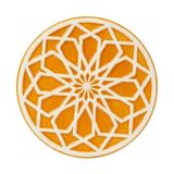Larskas Saul El Yapımı Premium Seramik Bardak Altlığı | Özel Kabartmalı Selçuklu Motifi | Otantik Bal Köpüğü (Hardal) Rengi | Dekoratif & Isıya Dayanıklı Sunum Altlığı