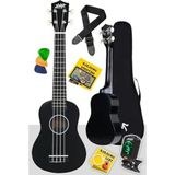 Larskas Siyah Concert Ukulele, Tuner ve Çanta ile Birlikte