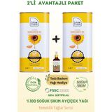 Las Frutas Soğuk Sıkım Ayçiçek Yağı 1 Litre 2'li - Soğuk Sıkım, Çok Amaçlı, Saf & Doğal - 1 lt