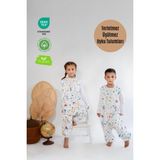 Las Vivas Kids Kışlık Çocuk Uyku Tulumu 1 Tog Organik Pamuklu Kolsuz Pazen - Mavi - 3 - 4 Yaş