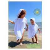 Las Vivas Kids Müslin Plaj Pançosu, %100 Pamuk Çocuk Bornozu, Bebek Deniz Havuz Havlusu,