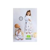 Las Vivas Kids Unicorn Desenli Organik Pamuk Pazen Kışlık Uyku Tulumu Uzun Kol Çocuk ve Bebek İçin - Beyaz - 1 Yaş