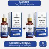 LASAROZ 2 Adet Saç Bakım Serumu Keratin Kolajen Argan Yağlı Saç Serumu 30 ml - 1