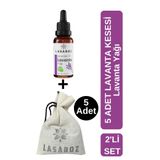 lasaroz 5 Adet Doğal Lavanta Kesesi - Lavanta Yağı 20 ml Avantajlı Set