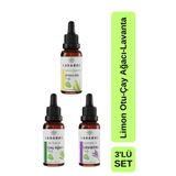 lasaroz Limon Otu Yağı-Lavanta Yağı-Çay Ağacı Yağı 3x20 ml Avantajlı Set