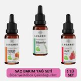 LASAROZ Saç Bakım Yağ Seti Biberiye Kabak Çekirdeği Hint Yağı 3x20 ml - 1