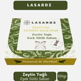 LASAROZ Zeytin Yağlı ve Eşek Sütlü Sabun Doğal ve Bitkisel Içerikli 100 gr - Yeşil