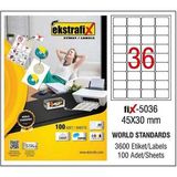 Laser Etiket 45X30 100 Yaprak Lazer Yazıcı Etiketi