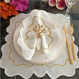 Lasetu Ekru ve Ebruli Gümüş, Silver Detaylı Amerikan Servis, Supla Leke Tutamaz Kumaş Özellikli 4 Adet - 39 x 39 cm - 001-Renkli