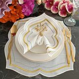 Lasetu Gold Gümüş Detaylı Amerkan Servis, Supla Leke Tutamaz Kumaş Özellikli 1 Adet - 39 x 39 cm - 001-Renkli
