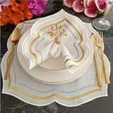 Lasetu Gold Gümüş Detaylı Amerkan Servis, Supla Leke Tutamaz Kumaş Özellikli 4 Adet - 39 x 39 cm - 001-Renkli