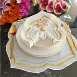 Lasetu Gold Gümüş Detaylı Amerkan Servis, Supla Leke Tutamaz Kumaş Özellikli 6 Adet - 39 x 39 cm - 001-Renkli